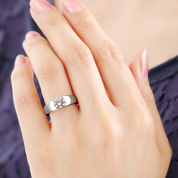 Four Prong Round Brilliant Engagement Ring [Setting Only] - EC023 - Roselle Jewelry