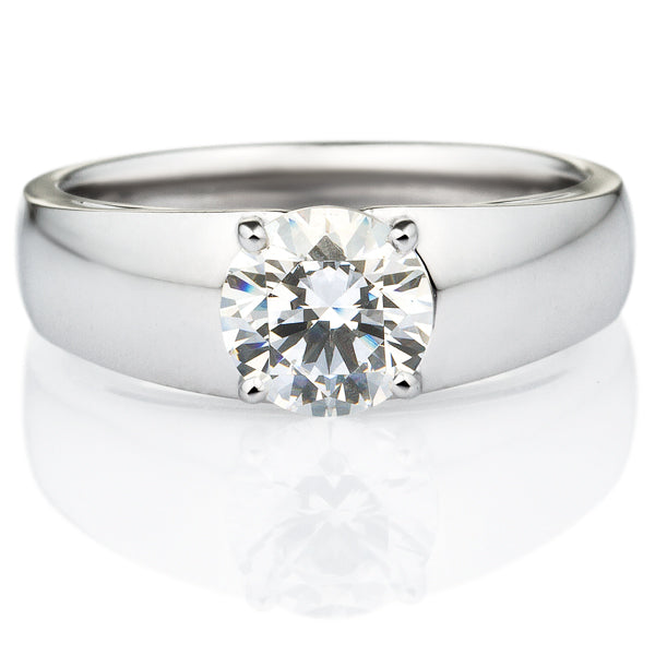 Four Prong Round Brilliant Engagement Ring [Setting Only] - EC023 - Roselle Jewelry
