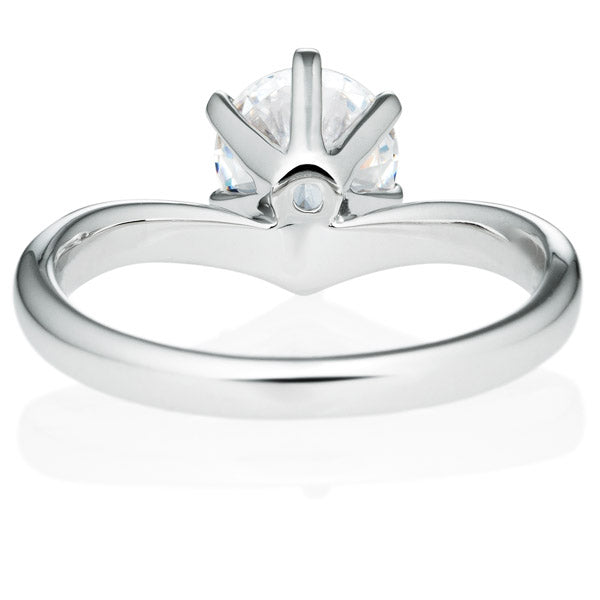 Six Prong V Shape Round Brilliant Engagement Ring [Setting Only] - EC013 - Roselle Jewelry