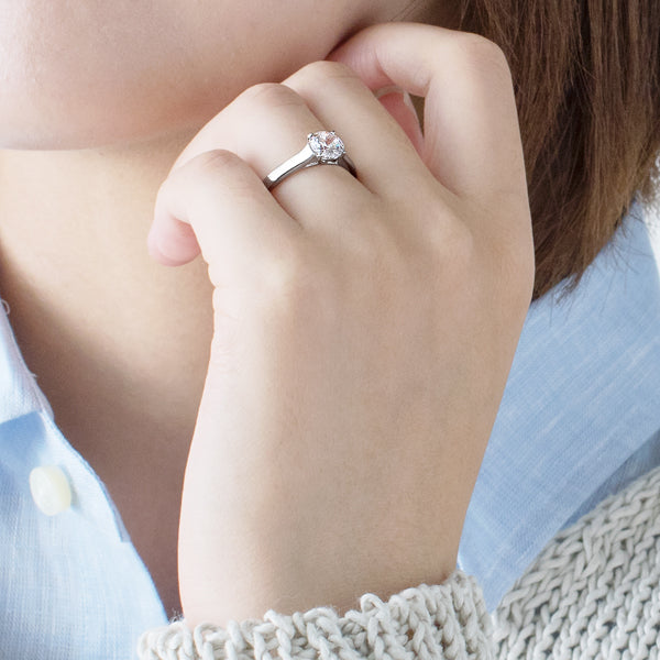 Four Prong Round Brilliant Engagement Ring [Setting Only] - EC020 - Roselle Jewelry