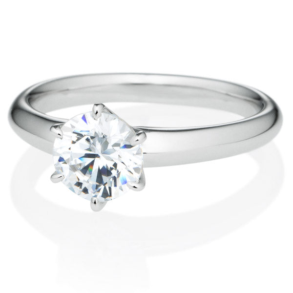 Six Prong Round Brilliant Engagement Ring [Setting Only] - EC019 - Roselle Jewelry