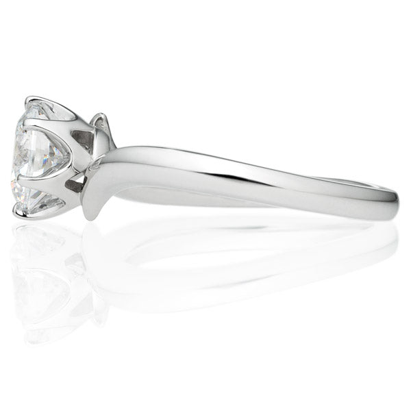Six Prong Twist Round Brilliant Engagement Ring [Setting Only] - EC011 - Roselle Jewelry