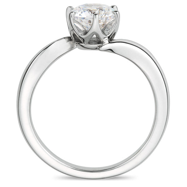 Six Prong Twist Round Brilliant Engagement Ring [Setting Only] - EC011 - Roselle Jewelry