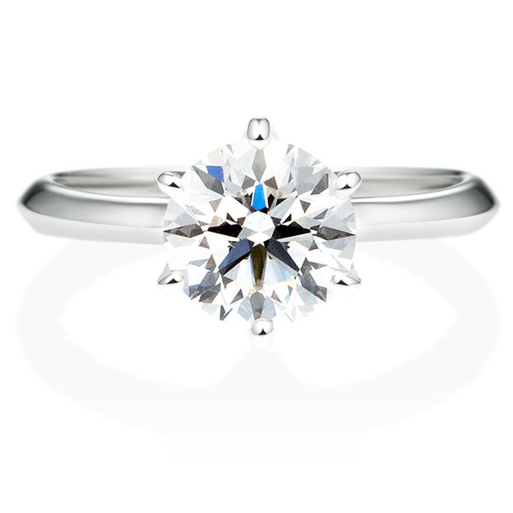 Six Prong Solitaire Round Brilliant Engagement Ring [Setting Only] - EC007 - Roselle Jewelry