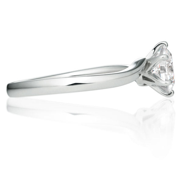 Six Prong Twist Round Brilliant Engagement Ring [Setting Only] - EC009 - Roselle Jewelry