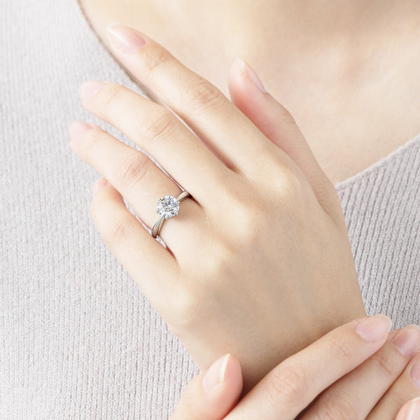 Six Prong Round Brilliant Engagement Ring [Setting Only] - EC016 - Roselle Jewelry