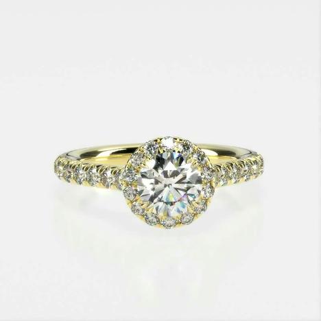 Luxe Sienna Halo Diamond Engagement Ring [Setting Only] - EC100 - Roselle Jewelry