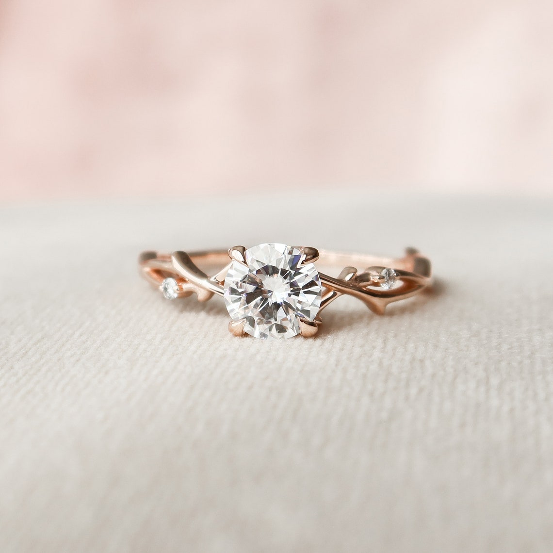 Twig Braided Diamond Engagement Ring [Setting Only] - EC076 - Roselle Jewelry
