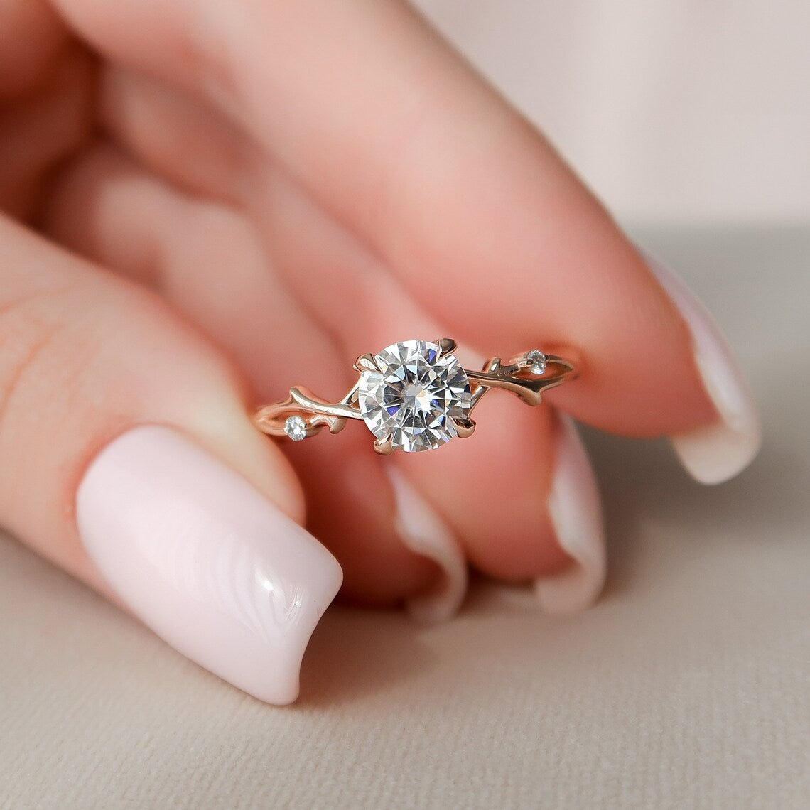 Twig Braided Diamond Engagement Ring [Setting Only] - EC076 - Roselle Jewelry