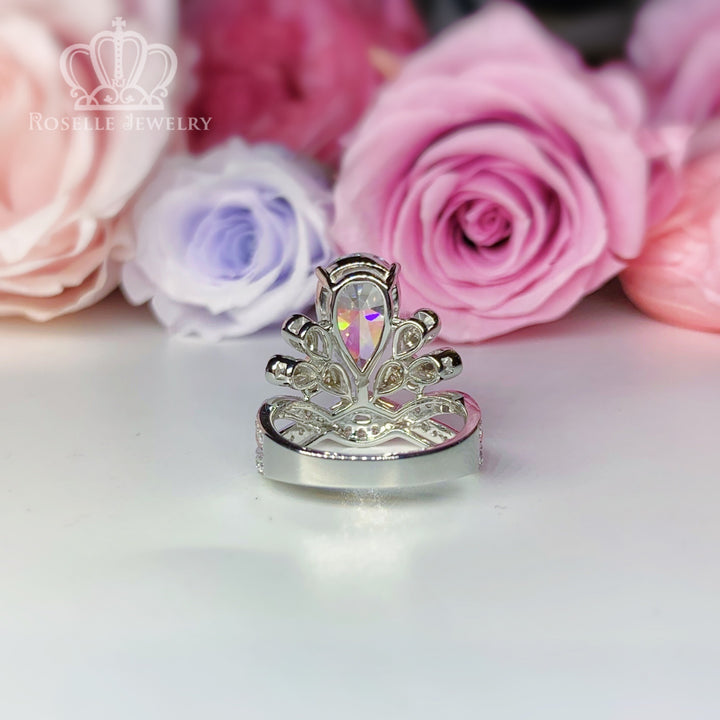 Crown Pear Shaped Engagement Ring [Setting Only] - EC056 - Roselle Jewelry