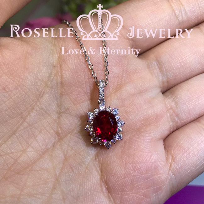 Halo Oval Drop Pendants - OC1 - Roselle Jewelry