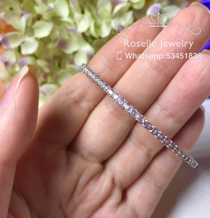 Classic Eternity Bangle Bracelet - BG2 - Roselle Jewelry